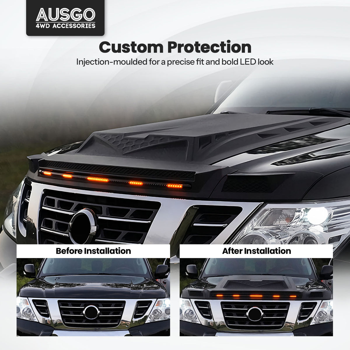 LED Bonnet Protector for Nissan Patrol Y62 2012-2019