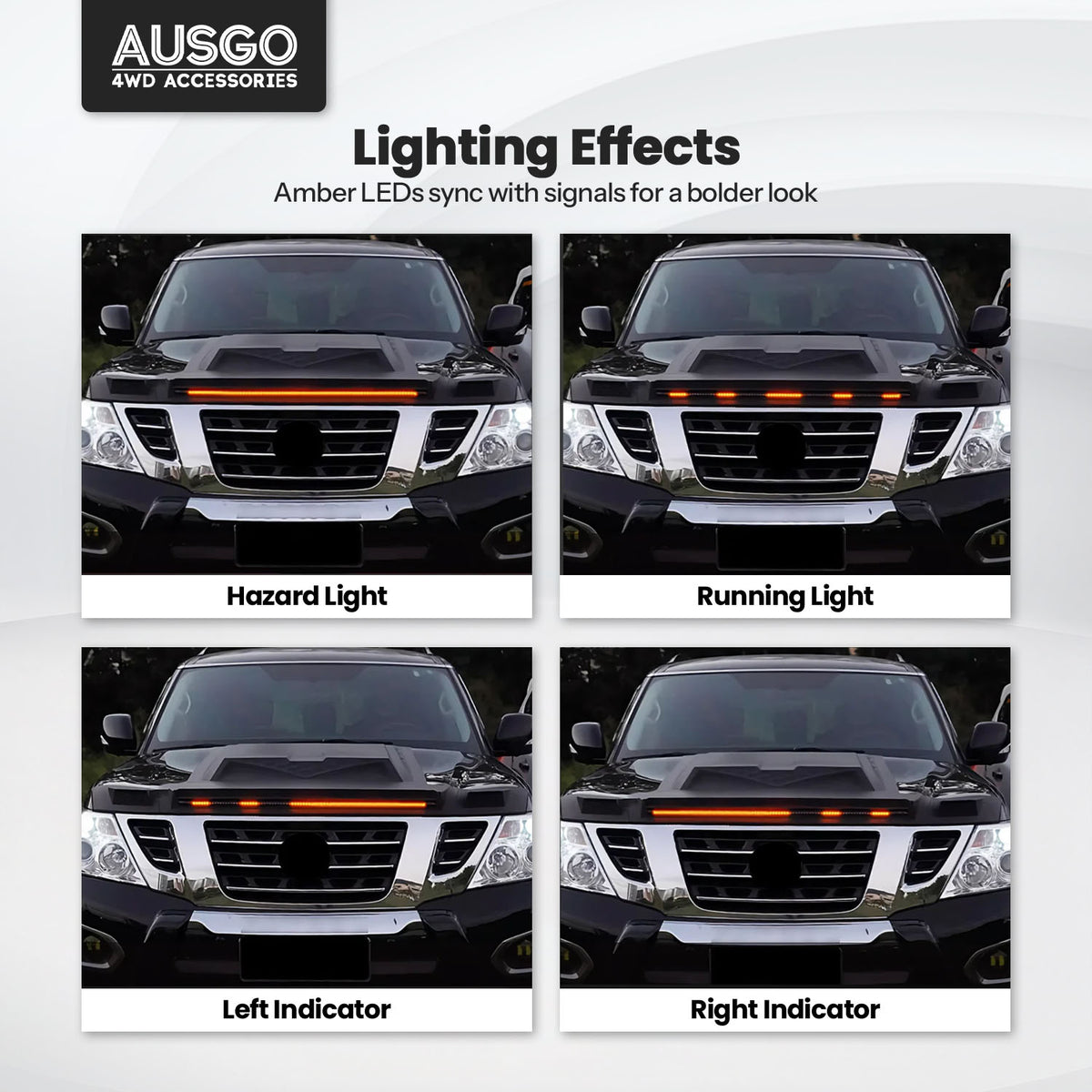 LED Bonnet Protector for Nissan Patrol Y62 2012-2019