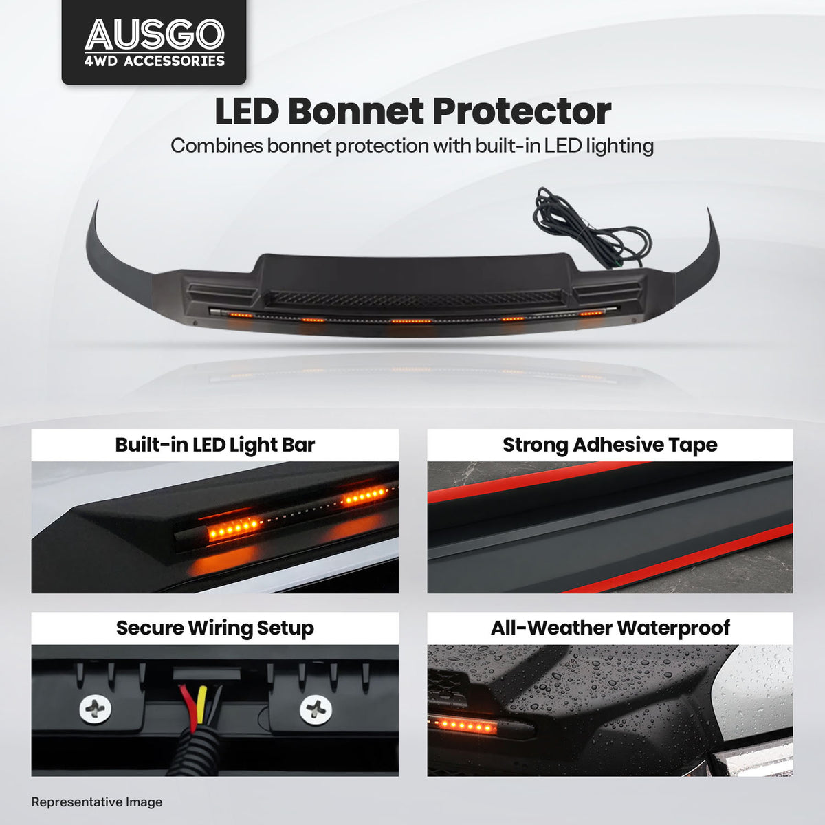 LED Bonnet Protector for Nissan Patrol Y62 2019-Onwards