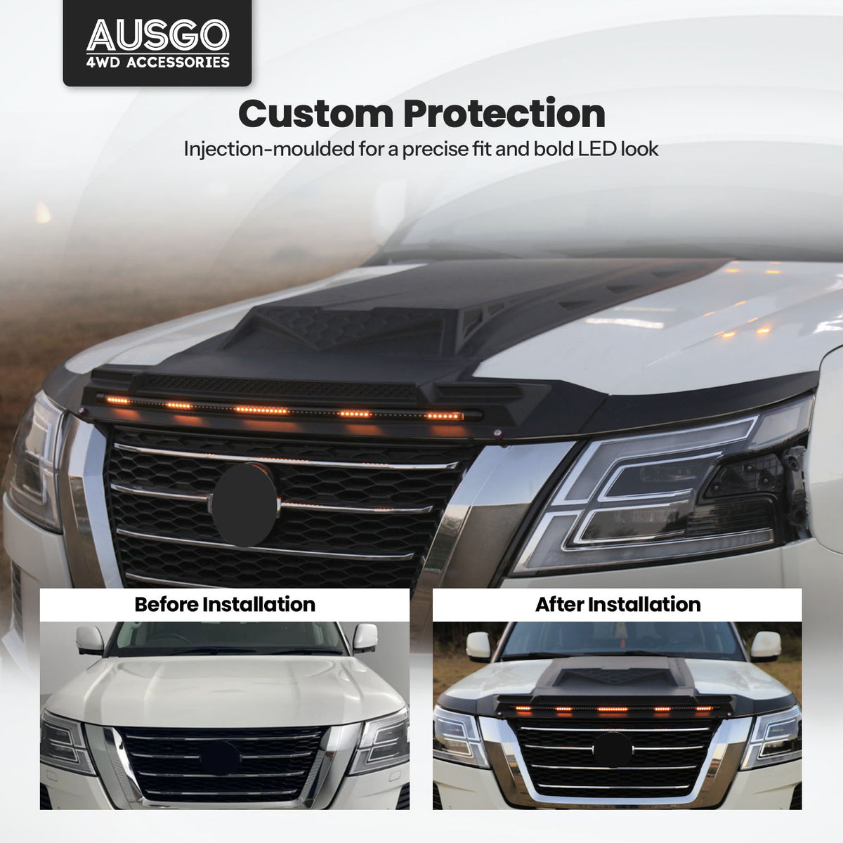LED Bonnet Protector for Nissan Patrol Y62 2019-Onwards