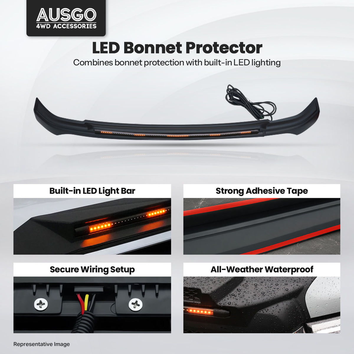 LED Bonnet Protector for Toyota FJ Cruiser 2011-2016