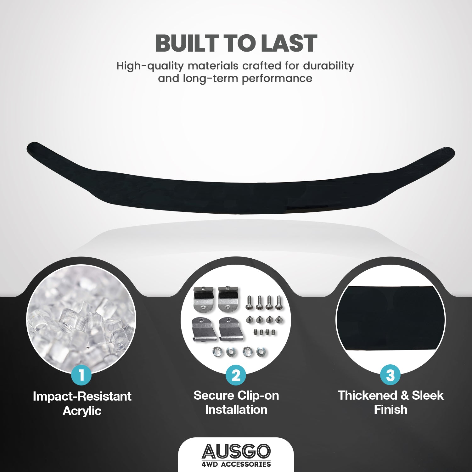 Injection Weather Shields + Bonnet Protector for Toyota Hilux Dual Cab 2015-2020