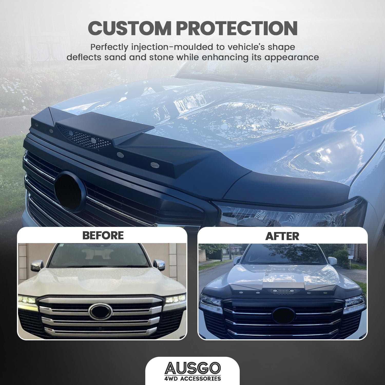 Luxury Weather Shields + Bonnet Protector for Toyota Land Cruiser 300 Series 2021-Onwards