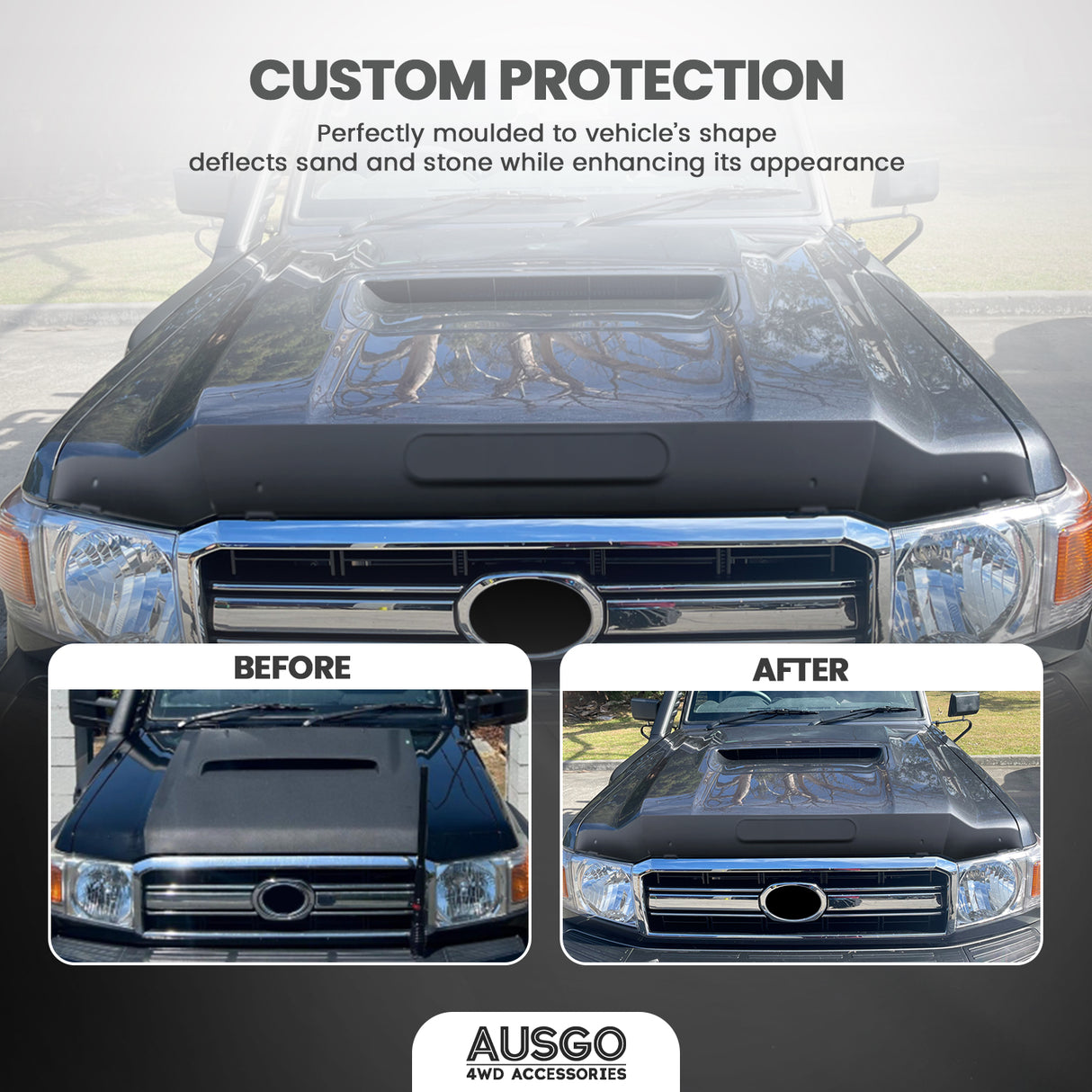 Bonnet Protector for Toyota Land Cruiser 70 76 78 79 Series 2007-2023