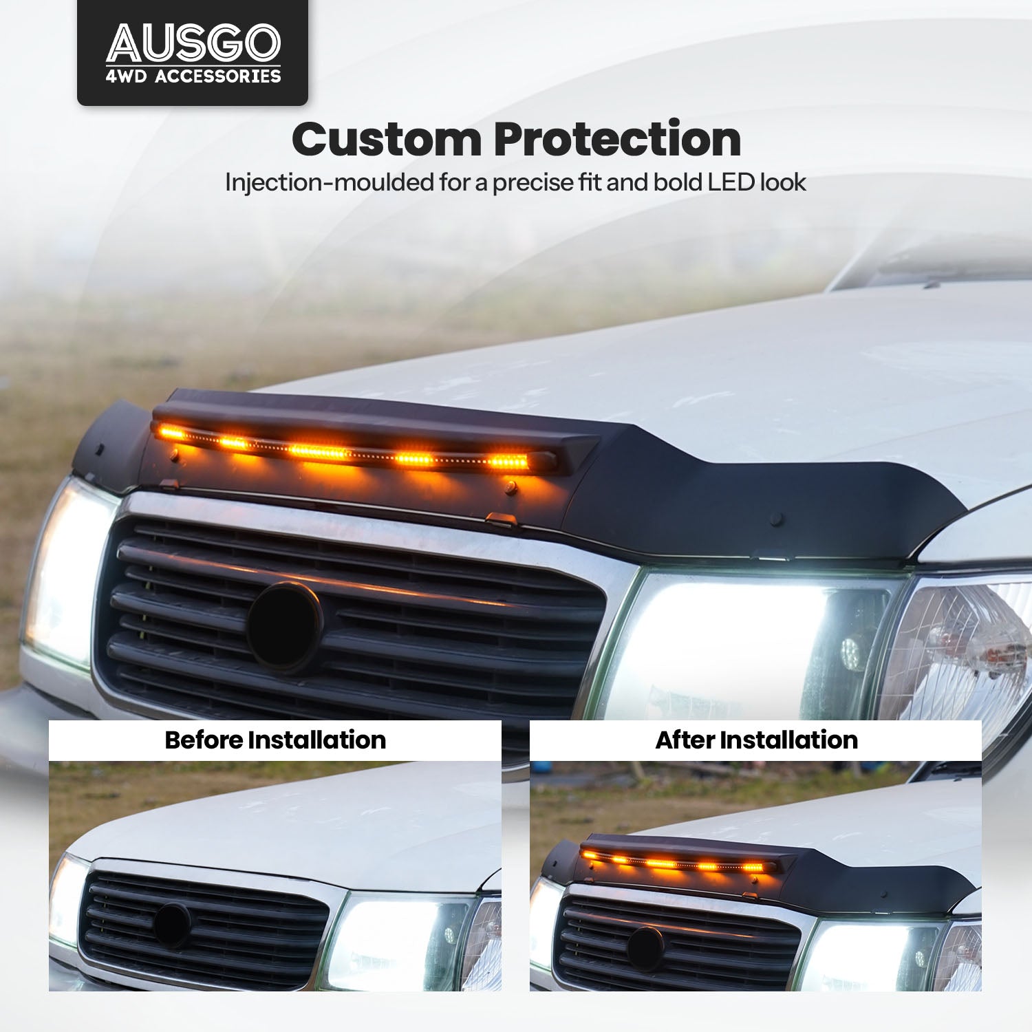 LED Bonnet Protector for Toyota LandCruiser 100 Series 1998-2007