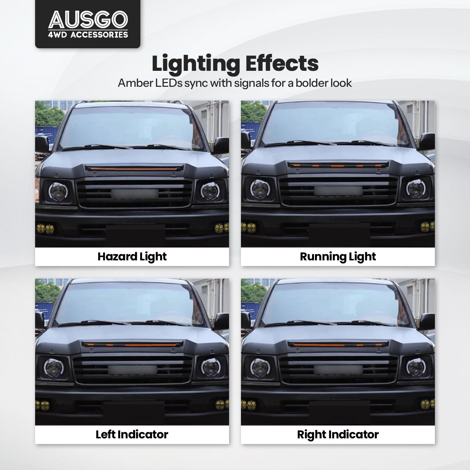 LED Bonnet Protector for Toyota LandCruiser 100 Series 1998-2007