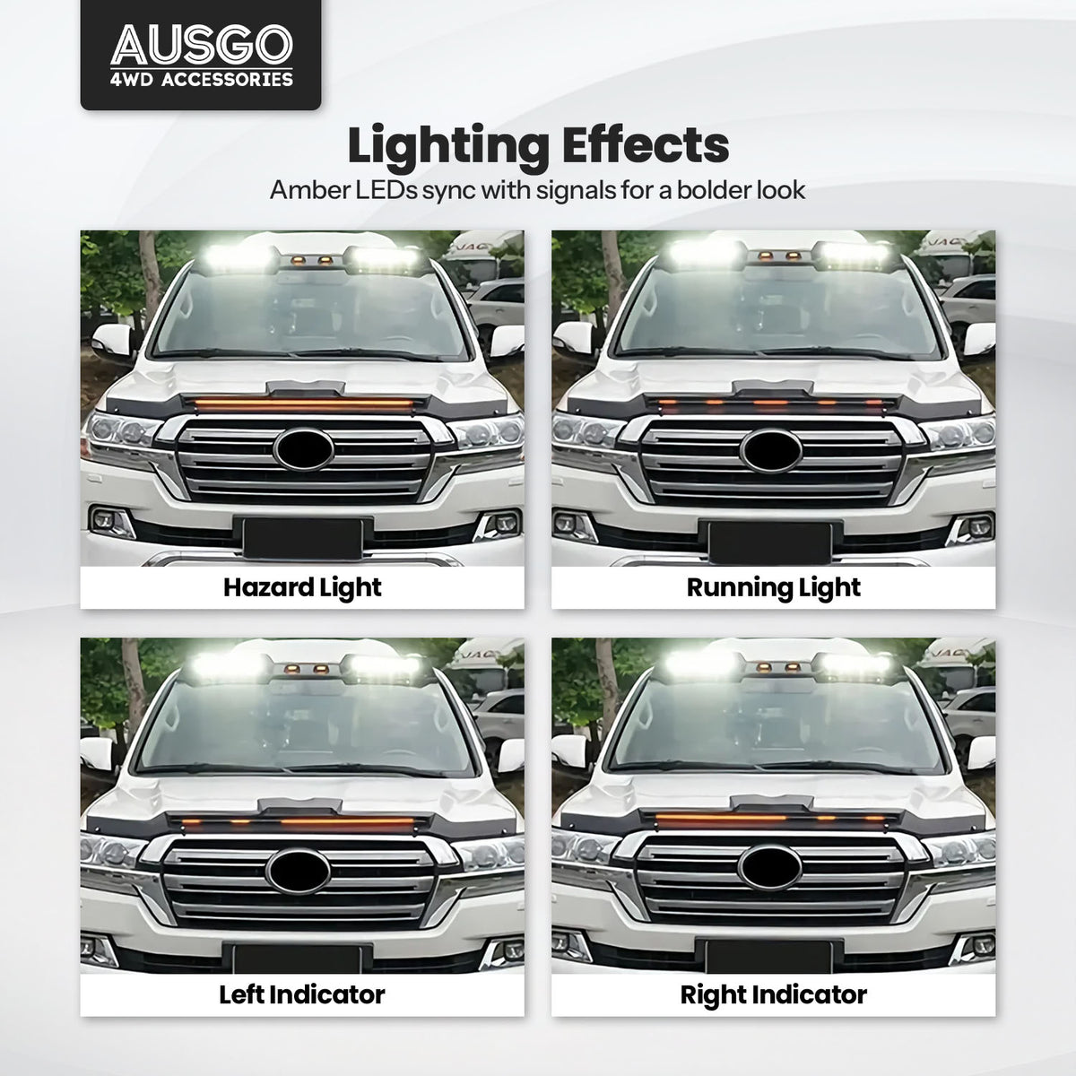 LED Bonnet Protector for Toyota LandCruiser 200 Series 2016-2021