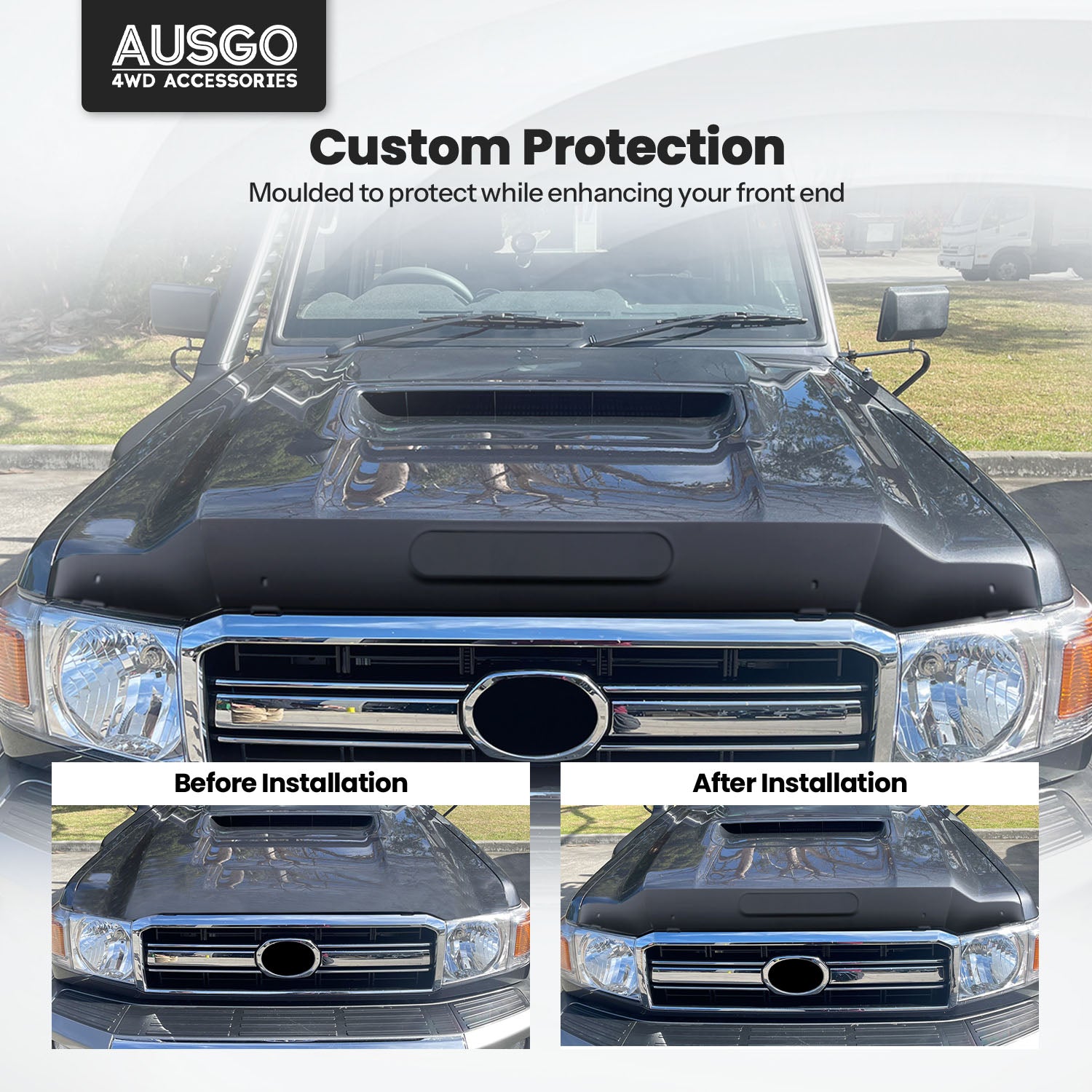 Bonnet Protector for Toyota LandCruiser 70 76 78 79 Series 2007-2023