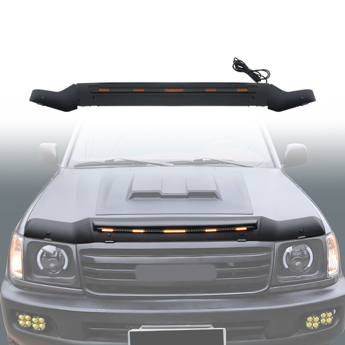 LED Bonnet Protector for Toyota LandCruiser 70 76 78 79 Series 2007-2023