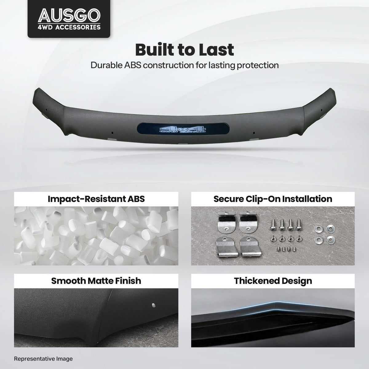 Stainless Trim Weather Shields + Bonnet Protector for Toyota LandCruiser Prado 150 Series 2013-2017
