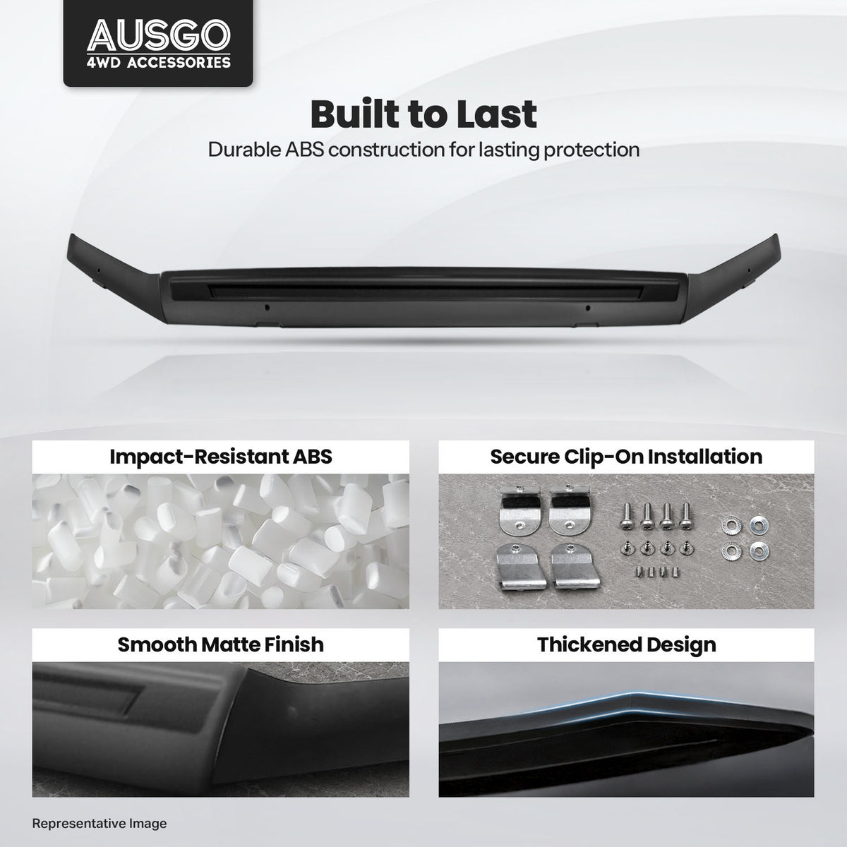 Stainless Trim Weather Shields + Bonnet Protector for Toyota LandCruiser Prado 150 Series 2018-2024