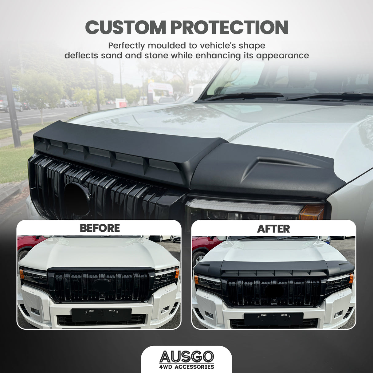 Wide Type Weather Shields + Bonnet Protector for Toyota Land Cruiser Prado 250 Series 2024-Onwards