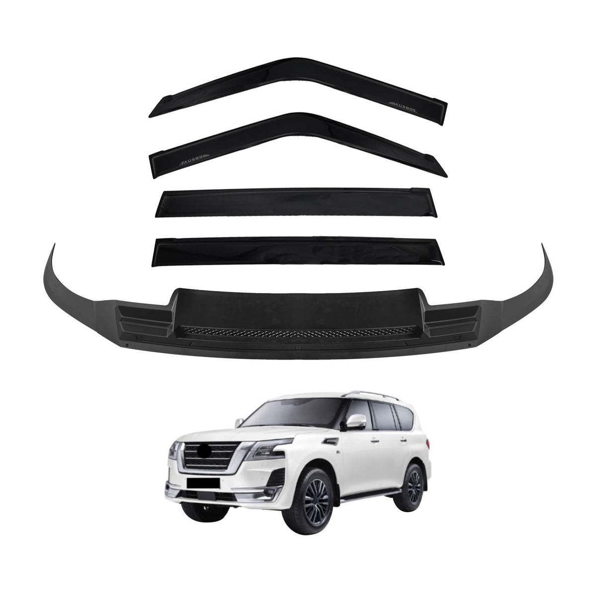 PRE-ORDER Luxury Weather Shields + Bonnet Protector for Nissan Patrol Y62 Series 5 2019-Onwards