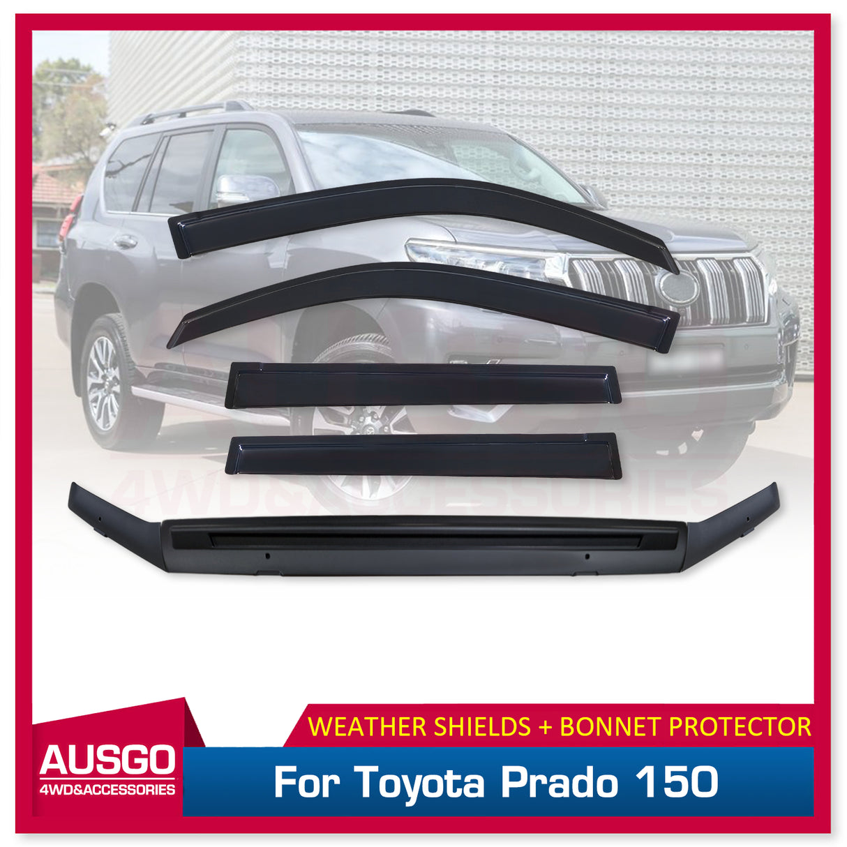 Weather Shields + Bonnet Protector for Toyota Land Cruiser Prado 150 2018-2024