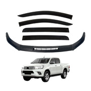 Injection Weather Shields + Bonnet Protector for Toyota Hilux Dual Cab 2015-2020