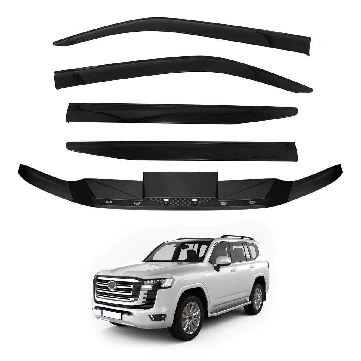 Injection Weather Shields + Bonnet Protector for Toyota LandCruiser 300 Series 2021-Onwards