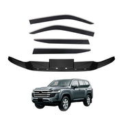 Stainless Trim Weather Shields + Bonnet Protector for Toyota LandCruiser 300 Series 2021-Onwards