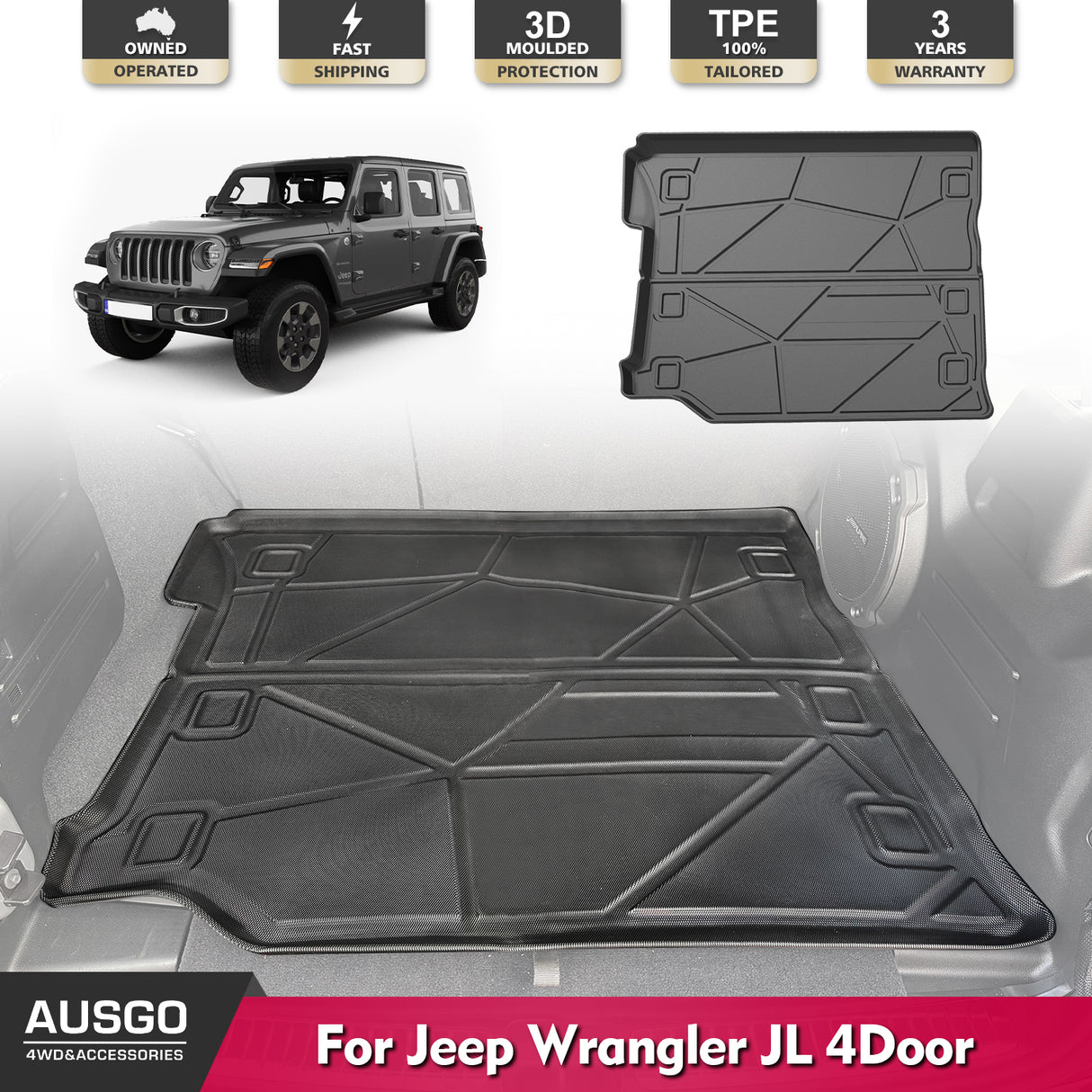 Boot Liner for Jeep Wrangler JL 4Door 2018-Onwards Overland / Rubicon