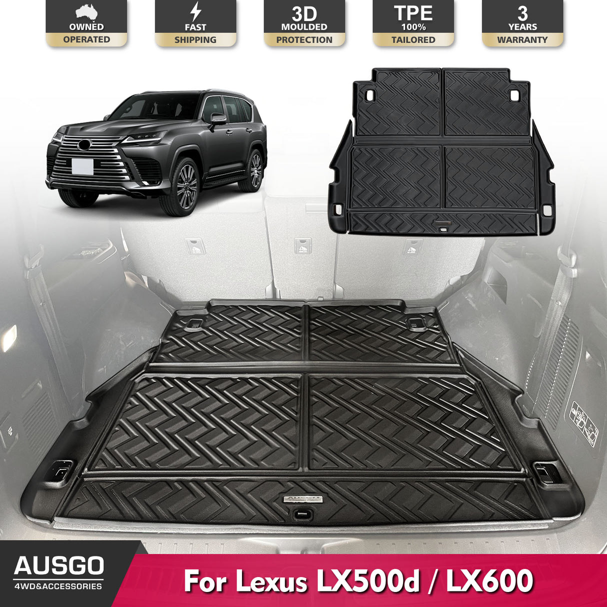 Boot Liner for LEXUS LX500d LX600 2021-Onwards 7 Seater