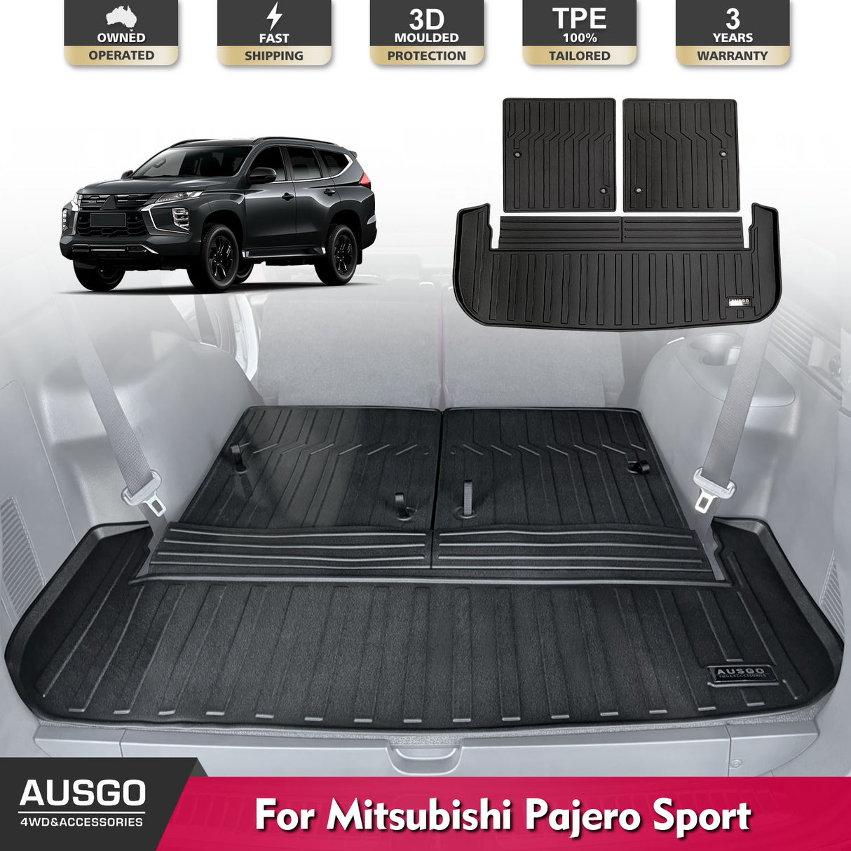 Boot Liner for Mitsubishi Pajero Sport 2015-Onwards 7 Seats