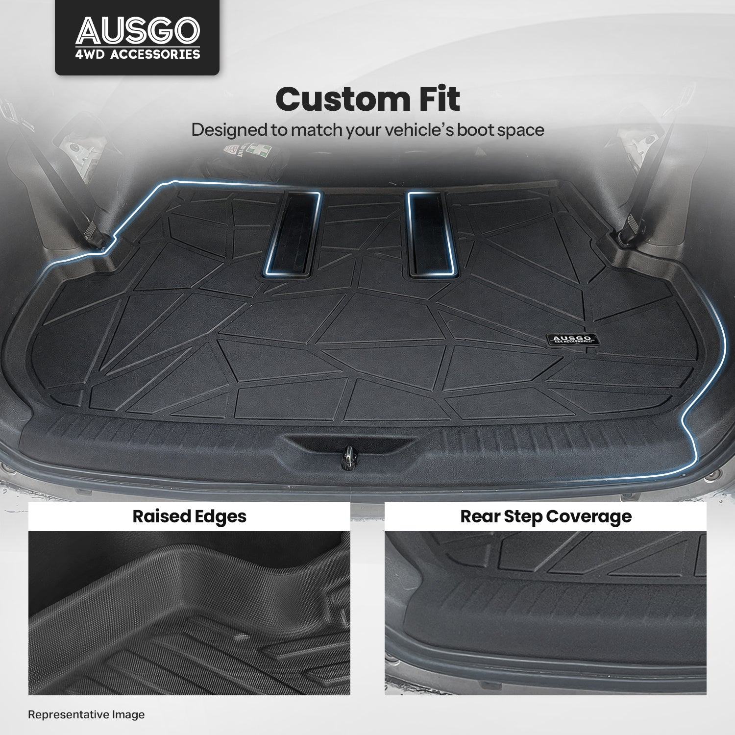 Boot Liner for Toyota Fortuner 2015-Onwards  | Inner Rear Step Panel  Coverage