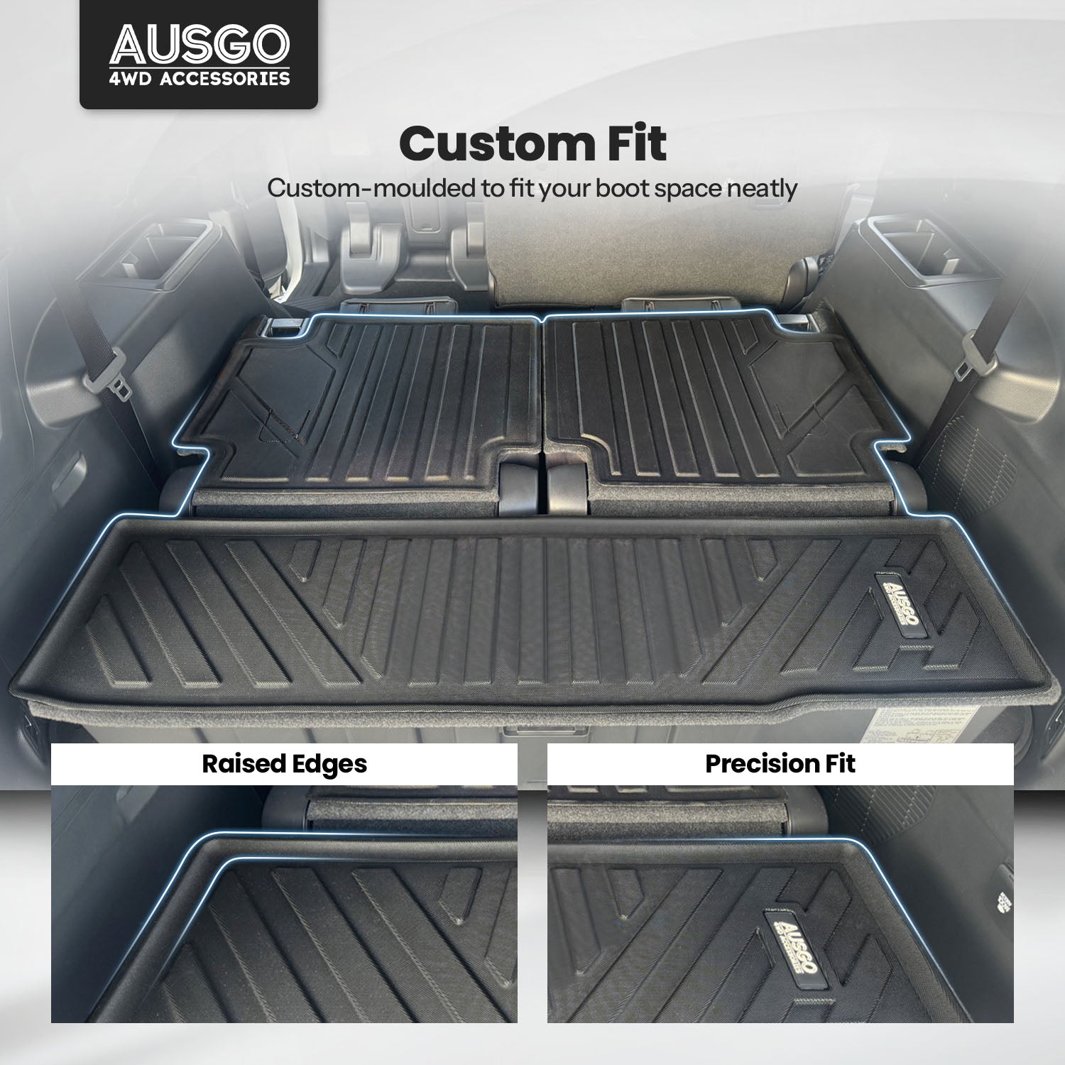 Boot Liner Kick Mats for Toyota Land Cruiser Prado 250 Series 2024-Onwards