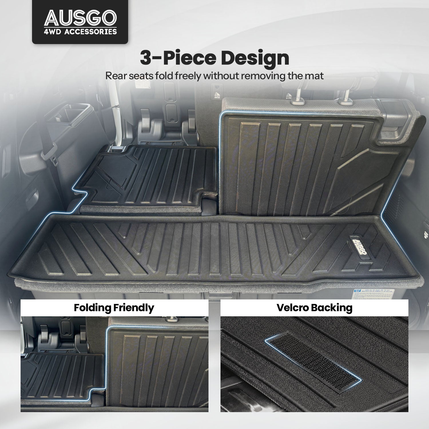 Boot Liner Kick Mats for Toyota Land Cruiser Prado 250 Series 2024-Onwards