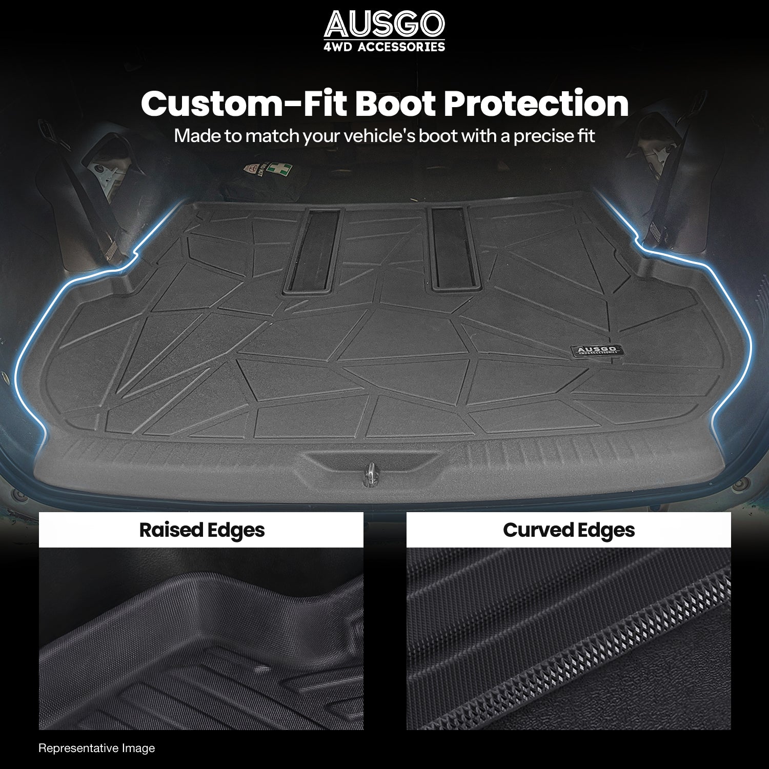 Boot Liner for Toyota Fortuner 2015-Onwards  | Inner Rear Step Panel  Coverage