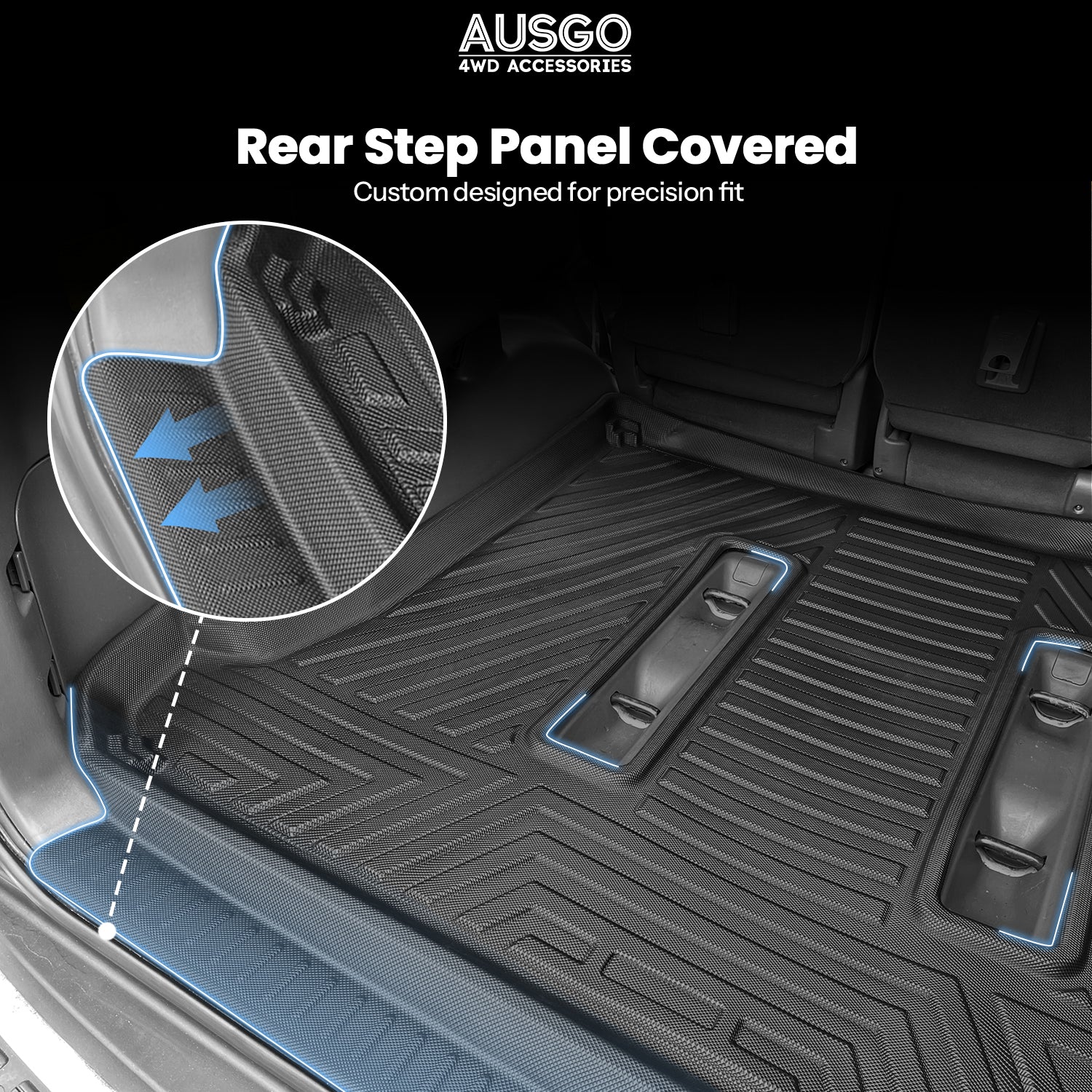 Boot Liner for Toyota Land Cruiser Prado 120 Series 2003-2009 | Inner Rear Step Panel  Coverage