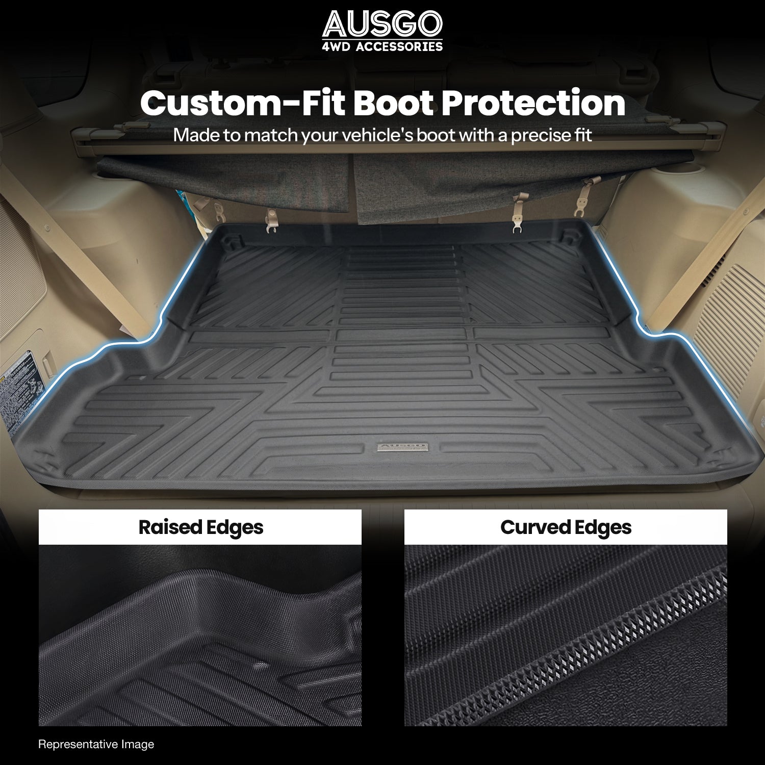 Boot Liner for Toyota Land Cruiser Prado 150 Series 7-Seat 2009-2024