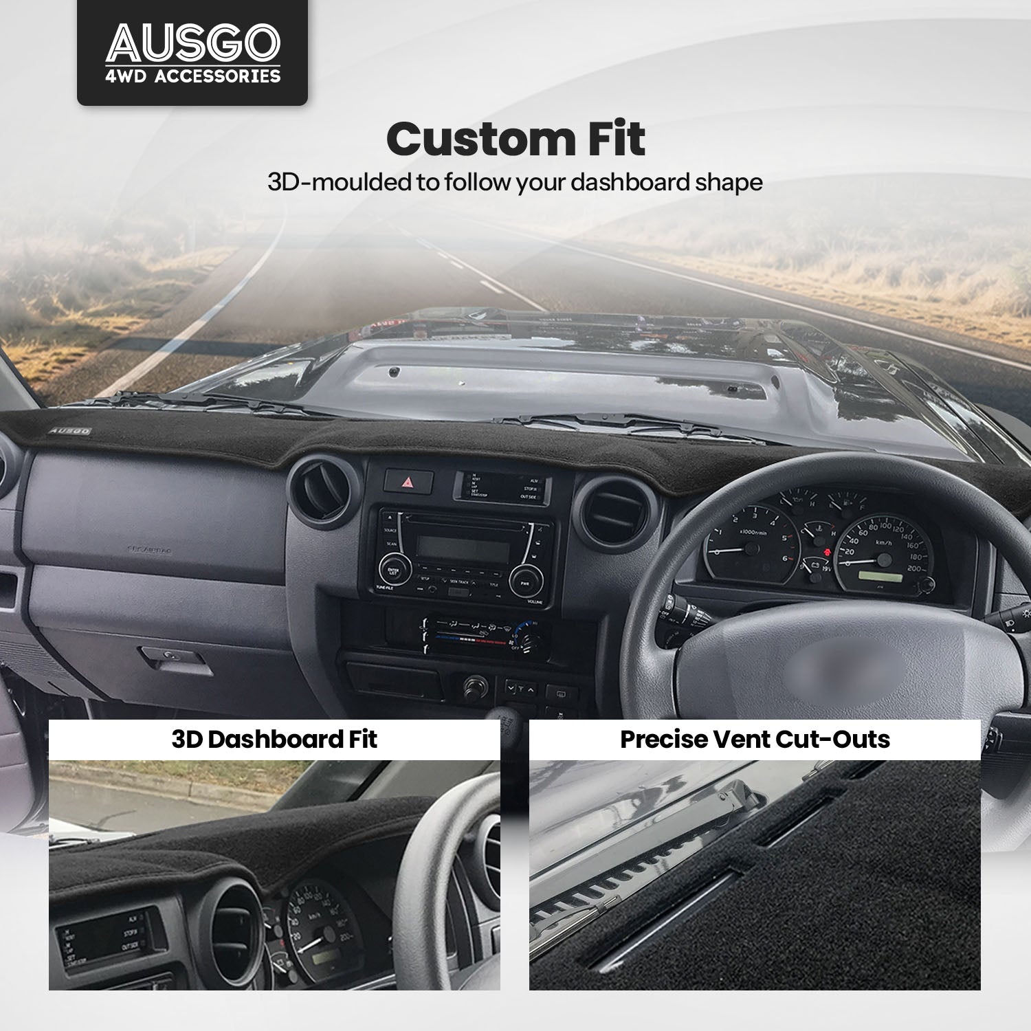 Dash Mat for Toyota LandCruiser 70 76 78 79 Series 2023-Onwards
