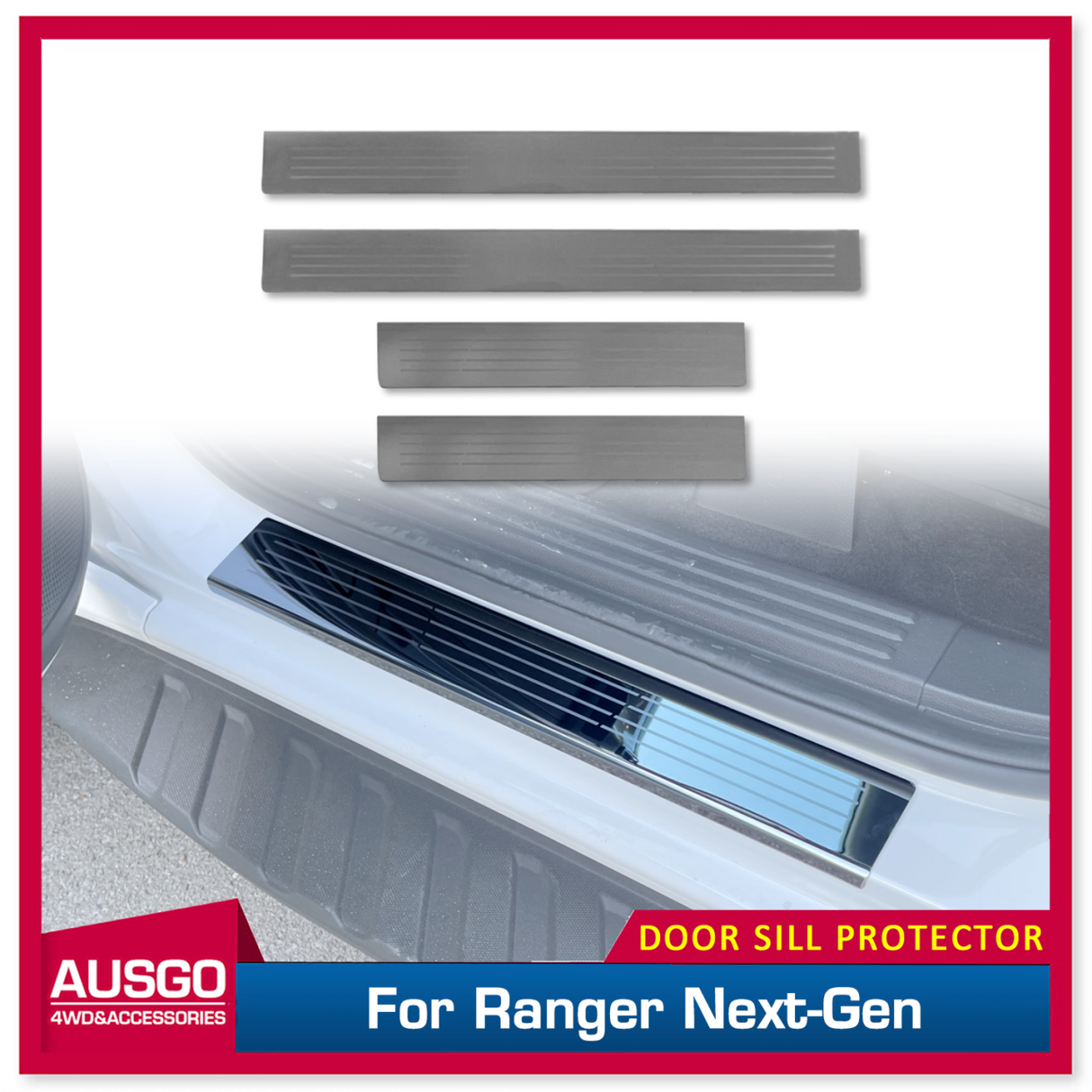 Stainless Door Sill Protector for Ford Ranger Next-Gen 2022-Onwards