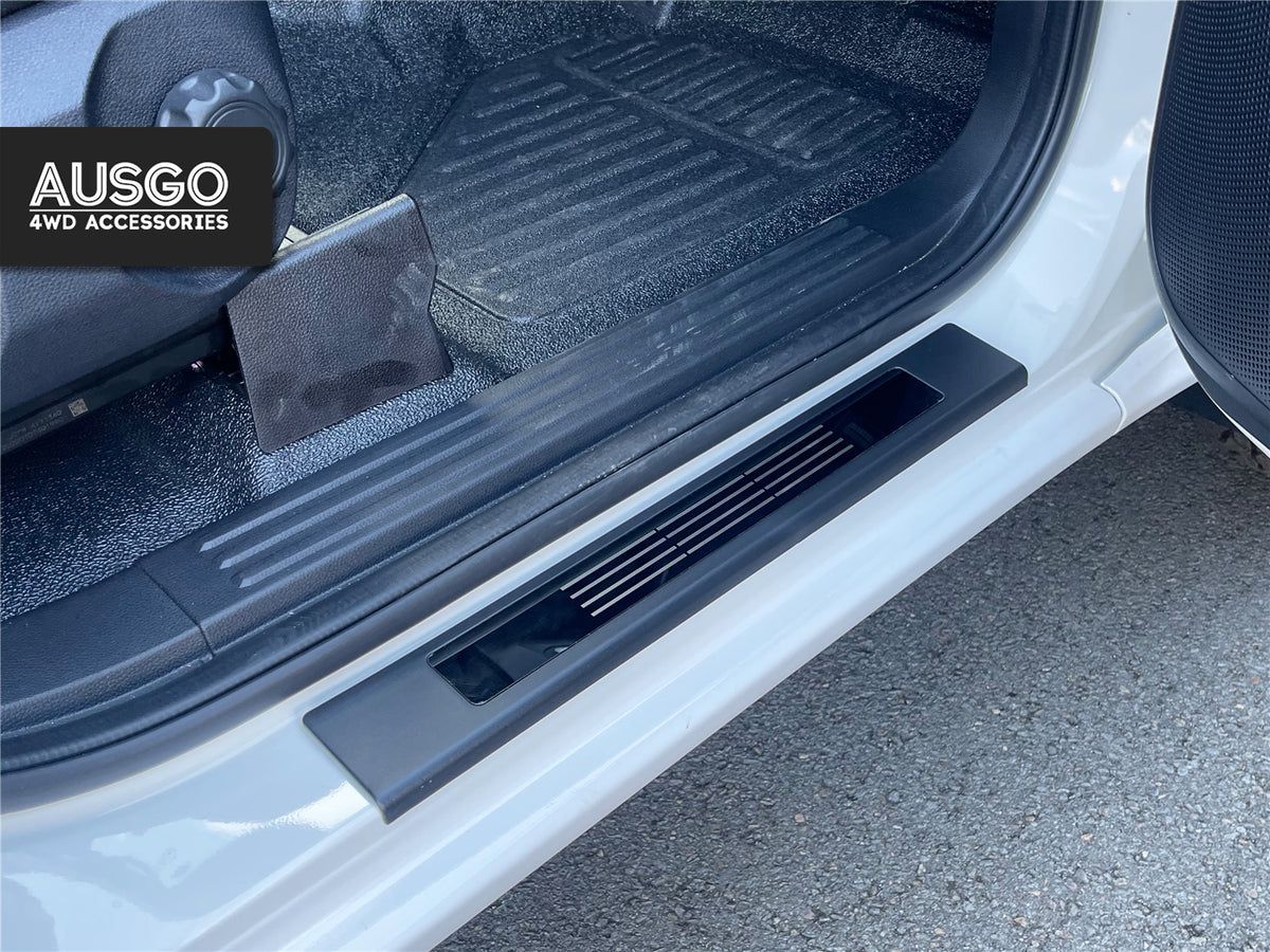 5D Injection Floor Mats + Black Door Sills Protector for Mazda BT-50 BT50 Dual Cab 2011-2020