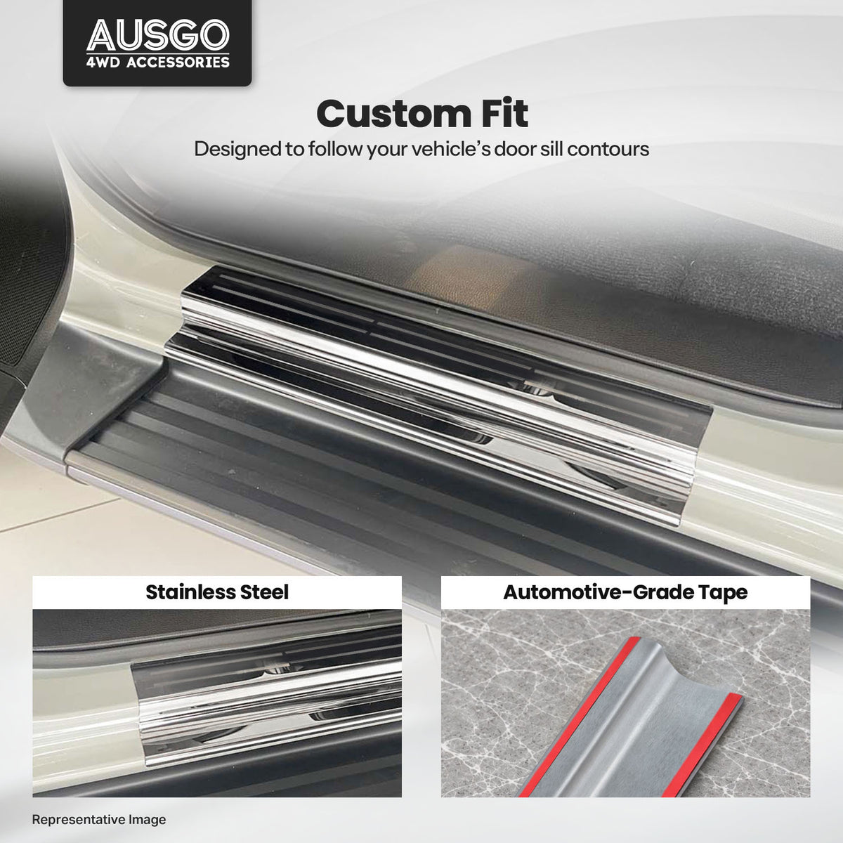 Stainless Door Sill Protector for Holden Colorado RG Dual Cab 2012-2020