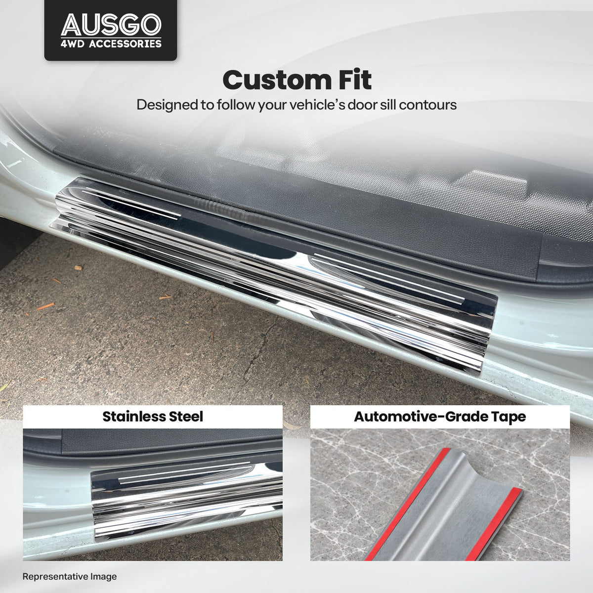 Stainless Door Sill Protector for ISUZU DMAX D-MAX Dual Cab 2020-Onwards