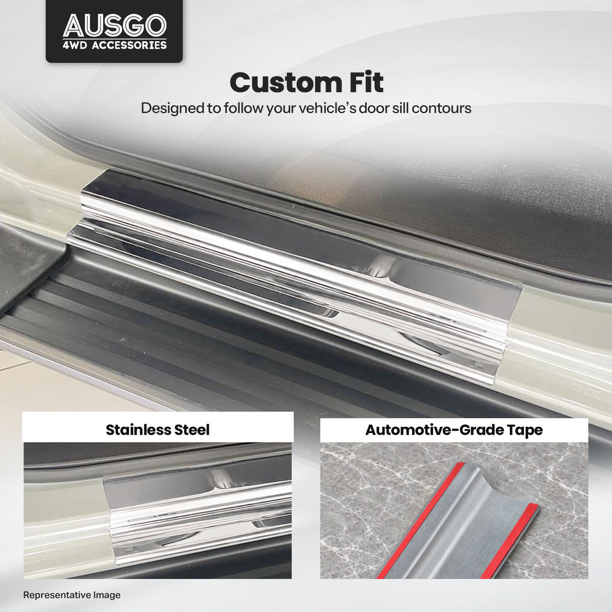Stainless Door Sill Protector for ISUZU DMAX D-MAX Dual Cab 2012-2020