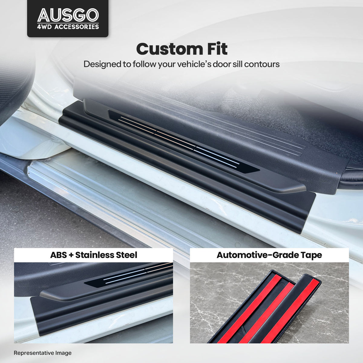 ABS Door Sill Protector for Mitsubishi Pajero Sport 2015-Onwards