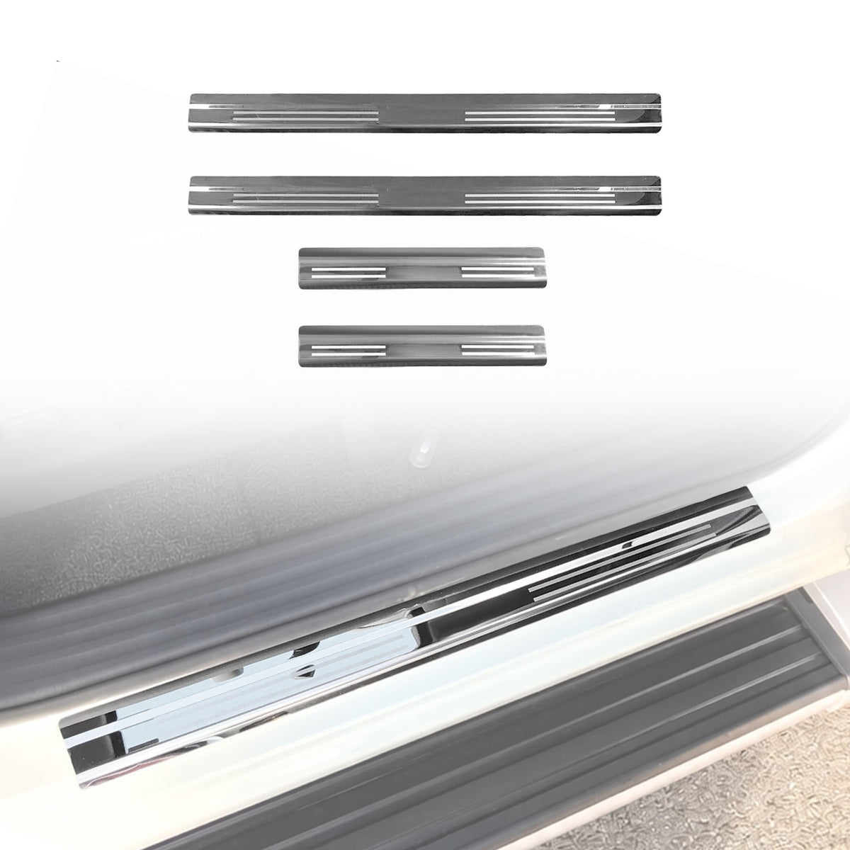 Stainless Door Sill Protector for Nissan Navara NP300 D23 Dual Cab 2015-2025