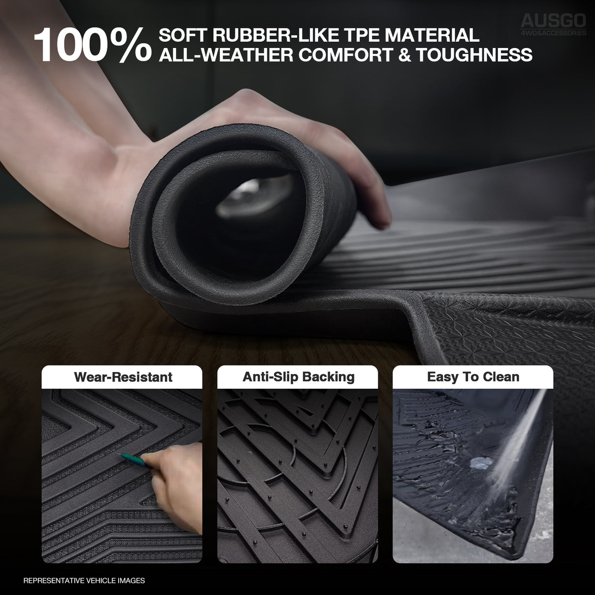 5D Injection Floor Mats for Mazda BT-50 BT50 Dual Cab 2011-2020