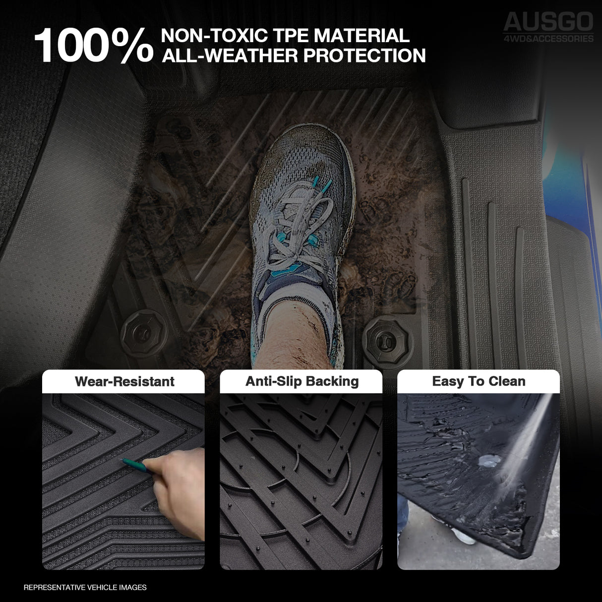 5D Injection Floor Mats for Mazda BT-50 BT50 Single / Extra Cab 2011-2020