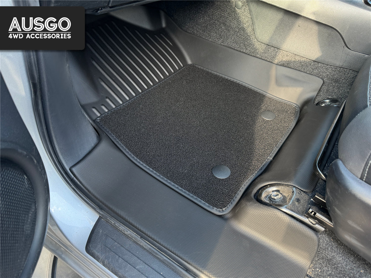 Double-Layer Car Floor Mats for Toyota Hilux Dual Cab 2015-2025 Auto Trans