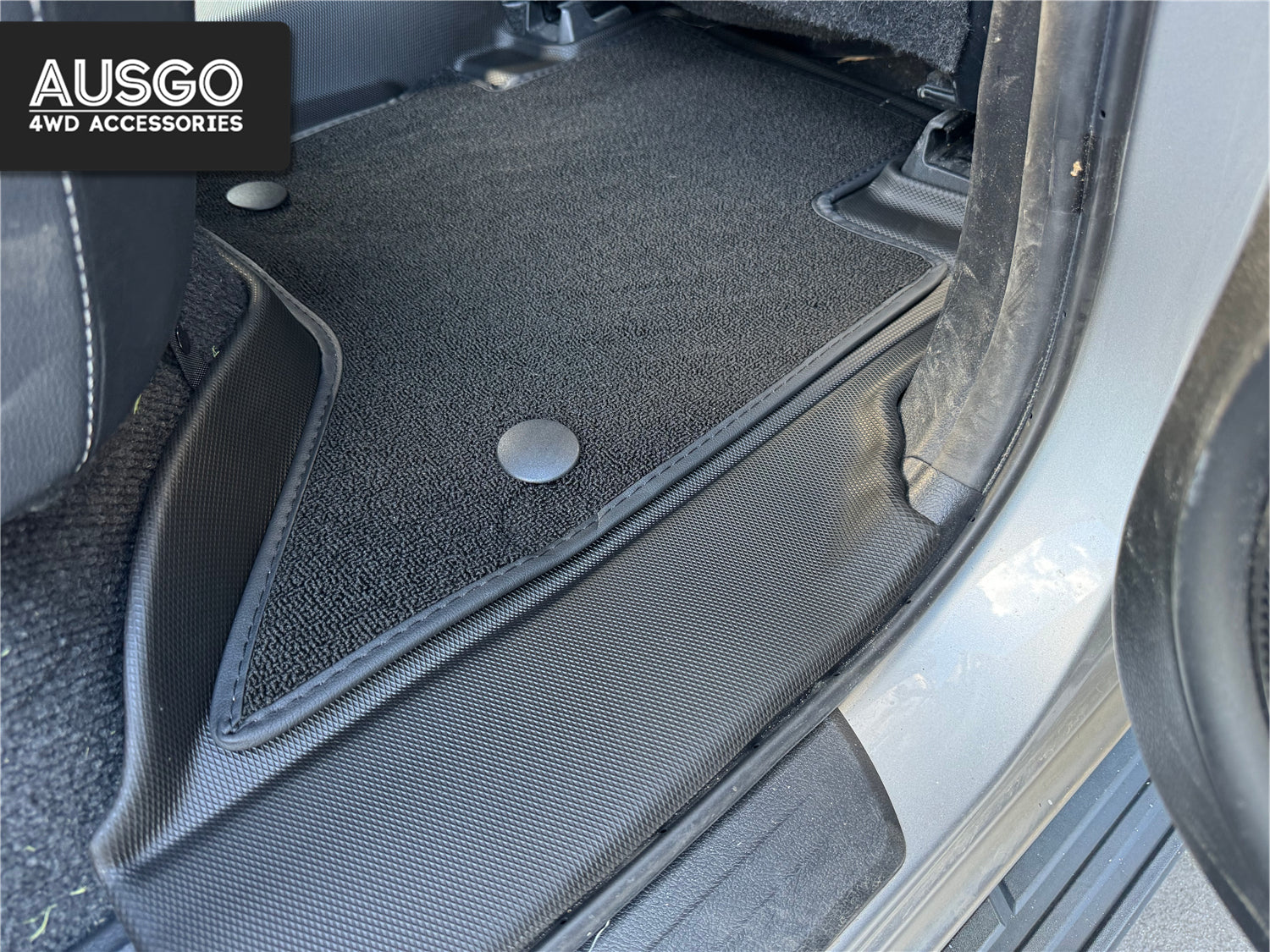 Double-Layer Car Floor Mats for Toyota Hilux Dual Cab 2015-2025 Auto Trans