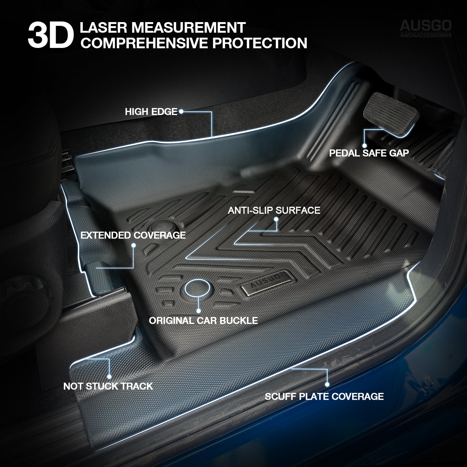 5D Car Floor Mats for Volkswagen Amarok Next-Gen NF Dual Cab 2023-Onwards