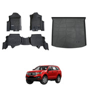 5D Car Floor Mats Boot Liner for Ford Everest UA Series 2015-2022