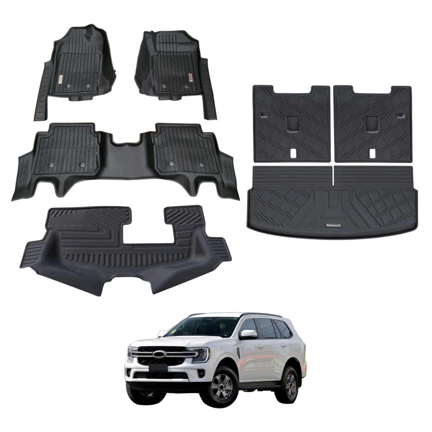 5D Car Floor Mats for Ford Everest Next-Gen 2022-Onwards 7 Seats