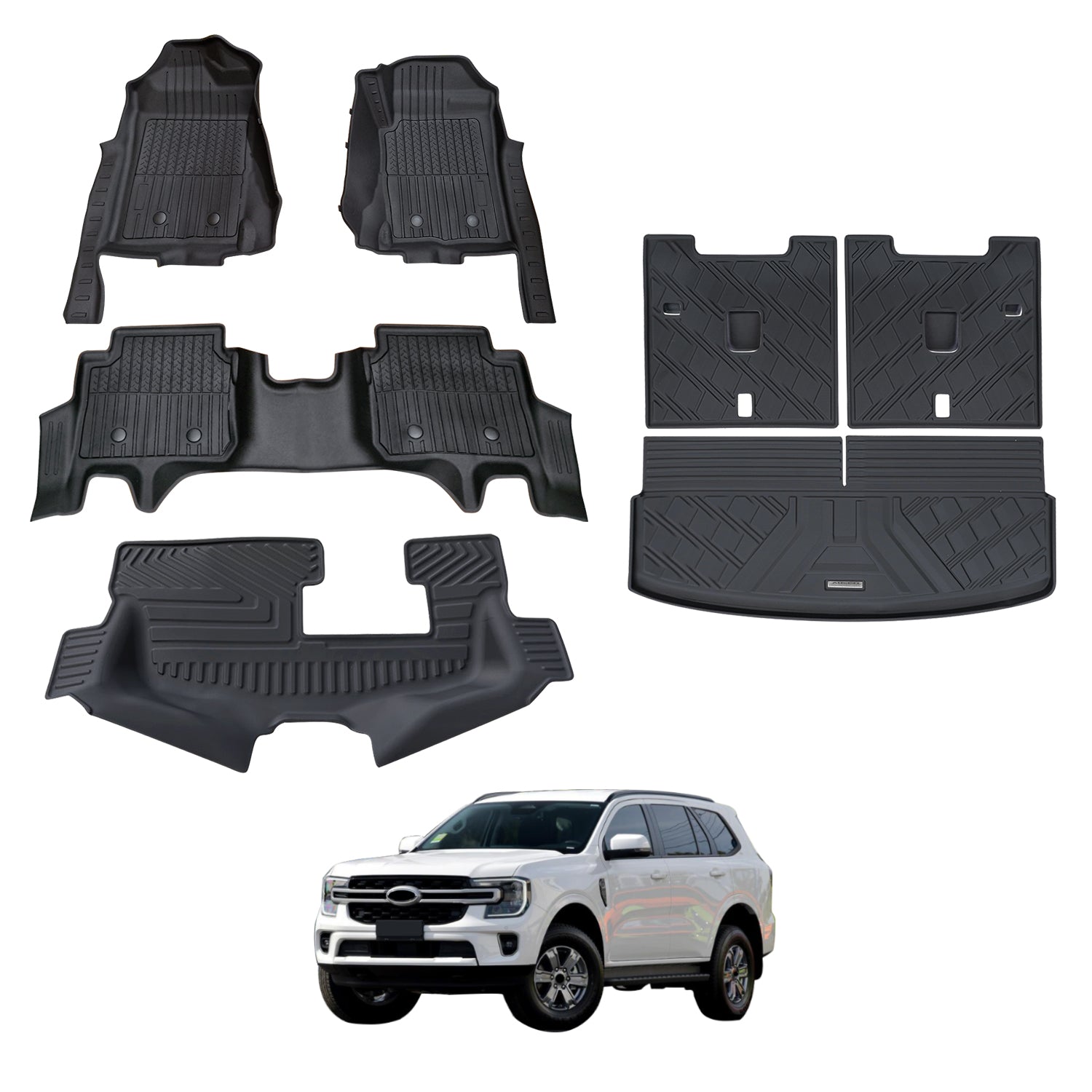 7D Injection Floor Mats for Ford Everest Next-Gen 2022-Onwards