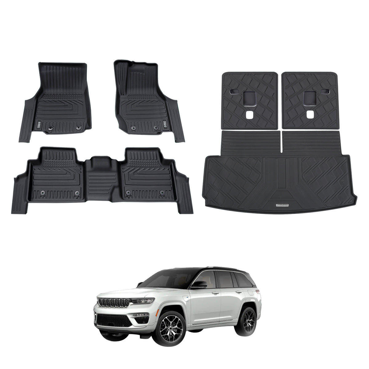 5D Car Floor Mats for Jeep Grand Cherokee L WL Series 7-Seat 2021-Onwards
