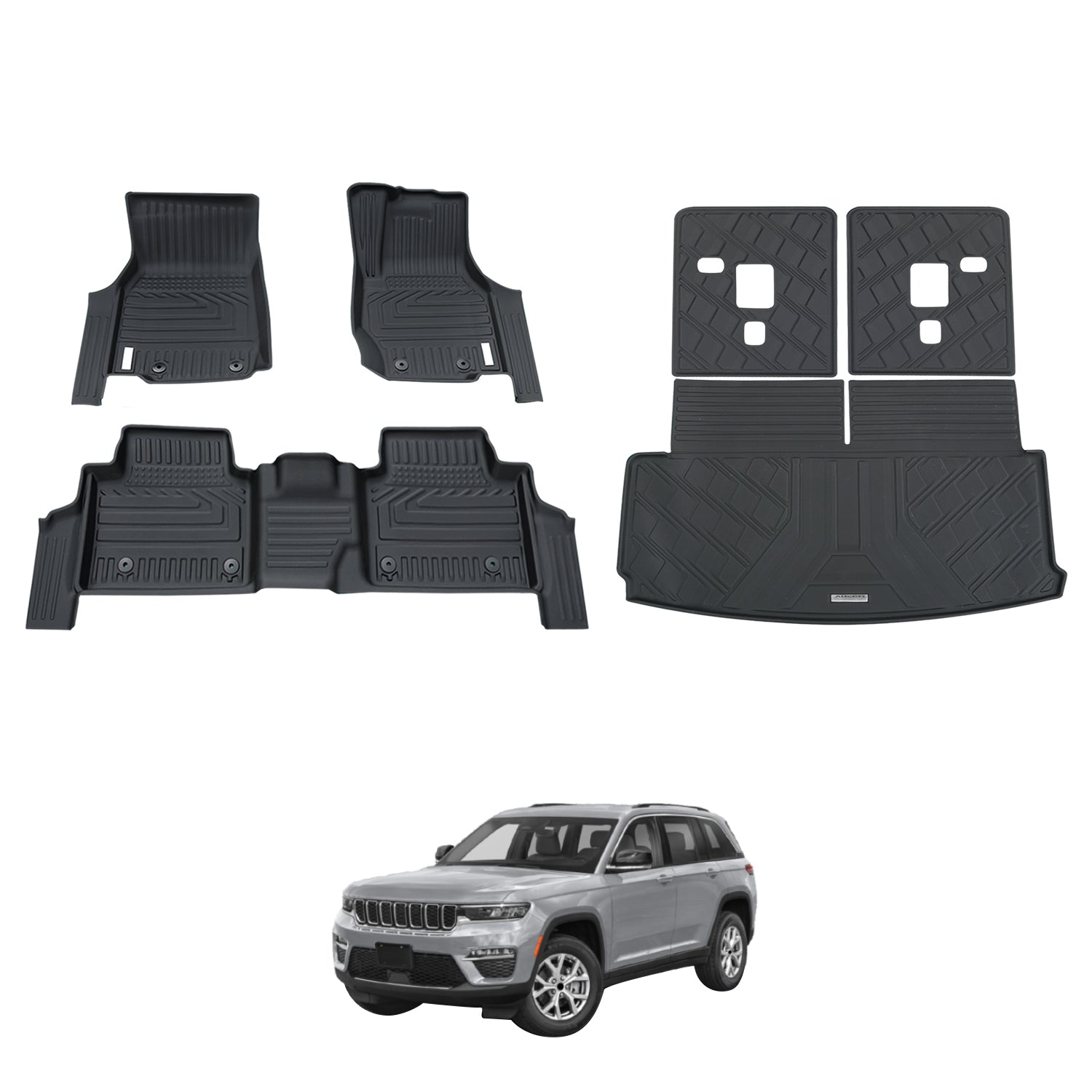 5D Car Floor Mats for Jeep Grand Cherokee L WL Series 7 Seats 2021-Onwards
