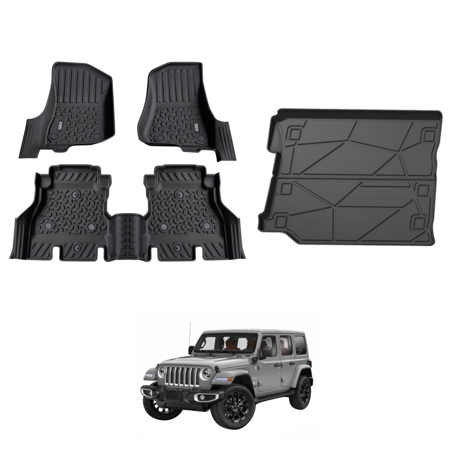 5D Car Floor Mats for Jeep Wrangler JL Series 4Door 2018-Onwards