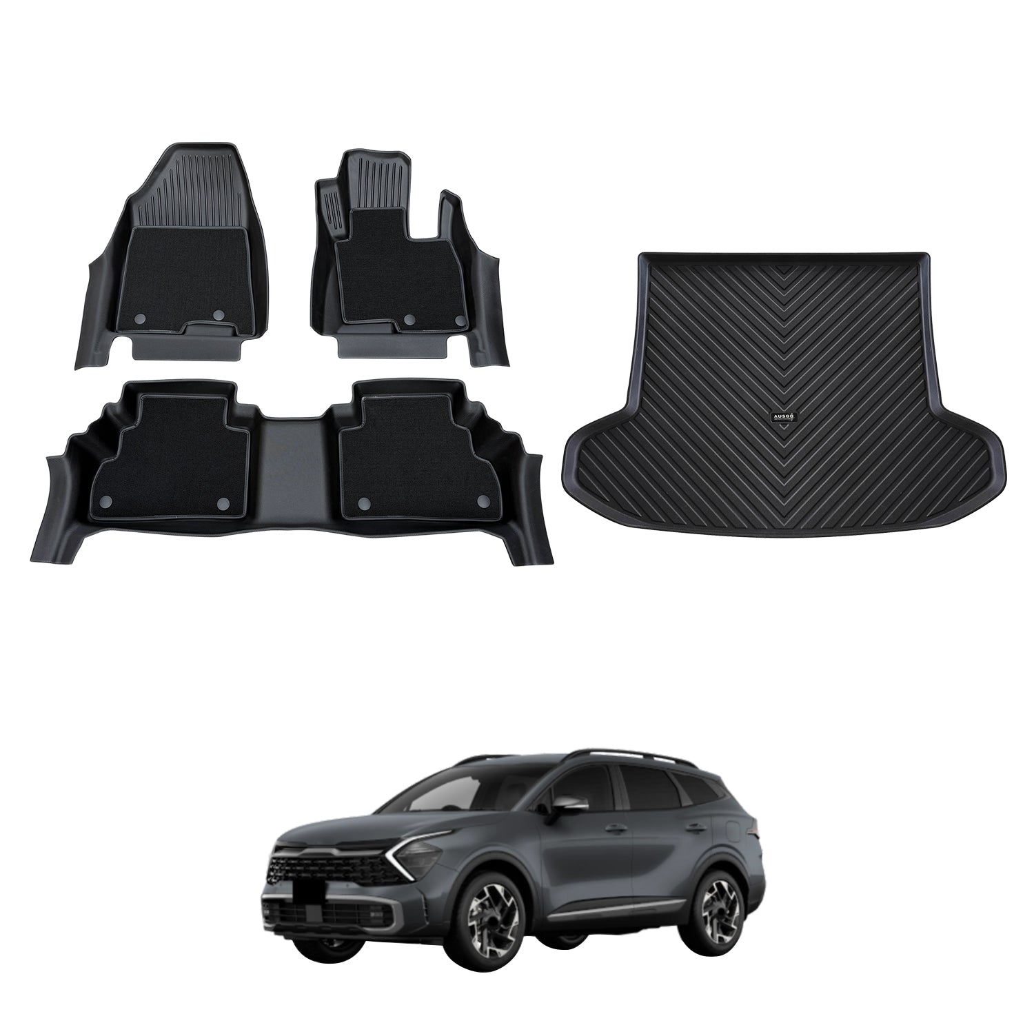 Double-Layer Car Floor Mats for KIA Sportage 2021-2025